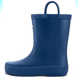 K KomForme Kids Rain Boots, Waterproof Rubber Matte Boots with Easy-on Handles